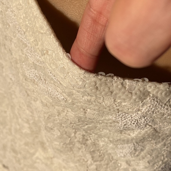 HOLLISTER - NWT - skirt: white sequin overlay mini w elastic waist & lining - L - Picture 10 of 16